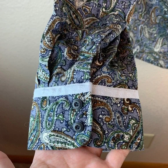 Rock Roll N Soul dress shirt sz XL paisley boho wedding guest career office - Picture 5 of 8
